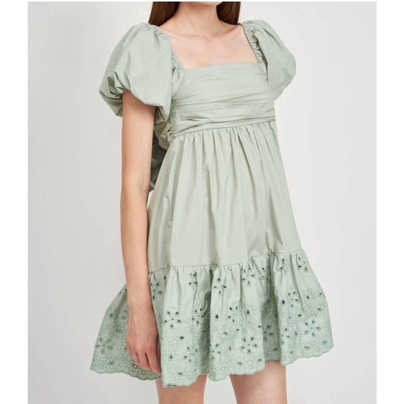 NEW EN SAISON Juliet Mini Dress in Seafoam - Picture 2 of 9